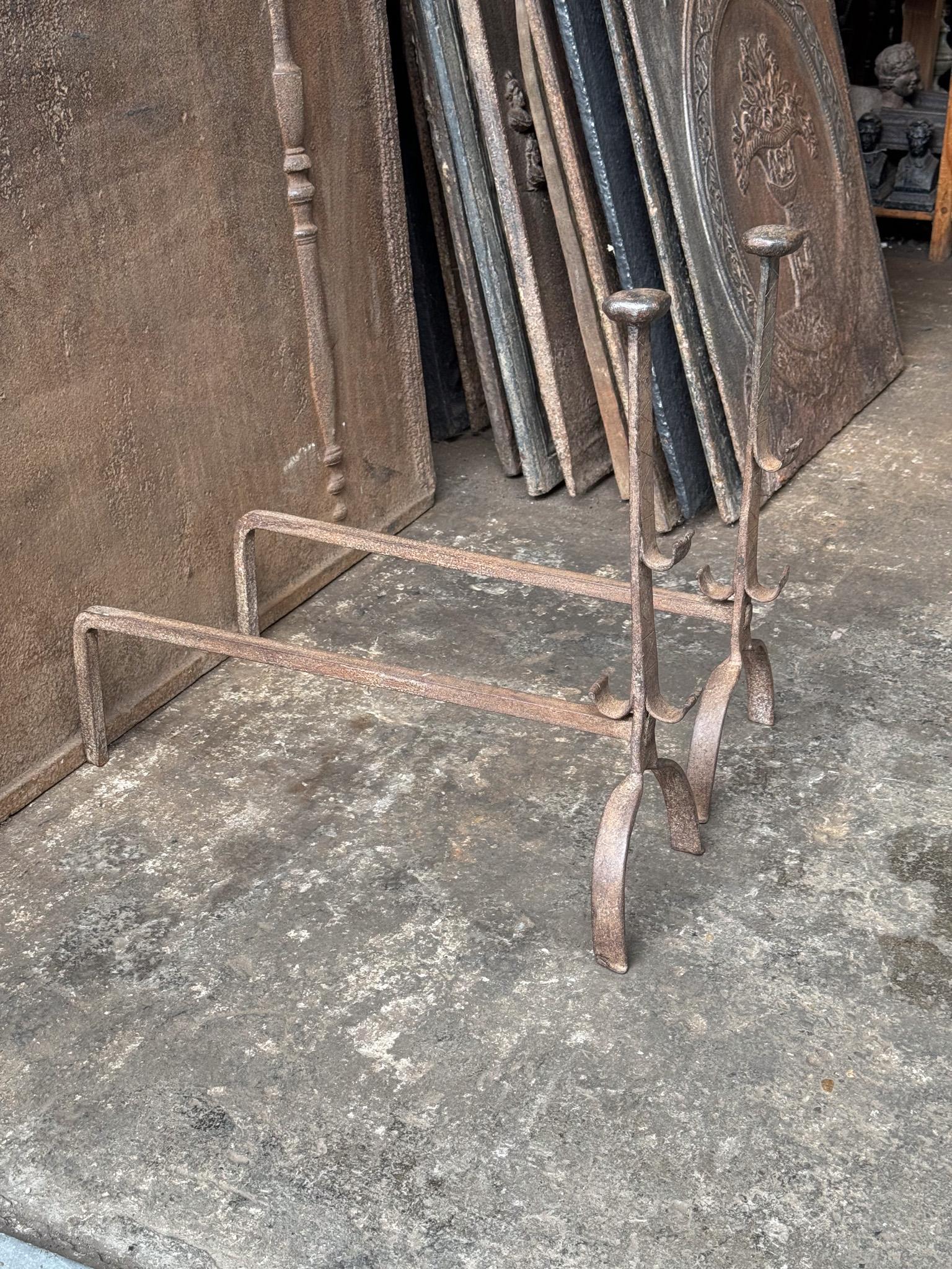 French Gothic Andirons or Firedogs, Gothic Period, 17th Century For Sale 2