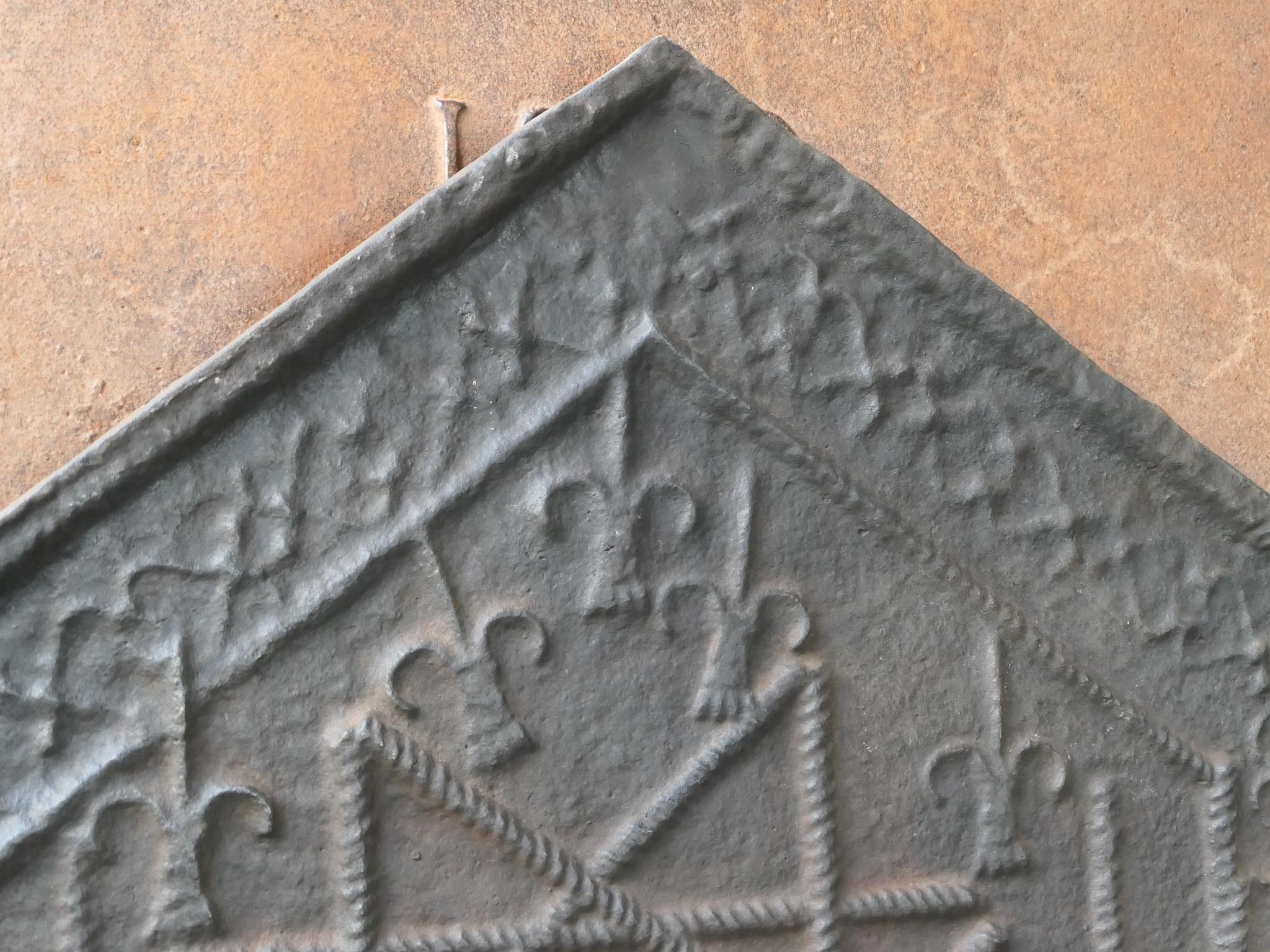Iron French 'Gothic Arms' Fireback / Backsplash, 20th Century For Sale