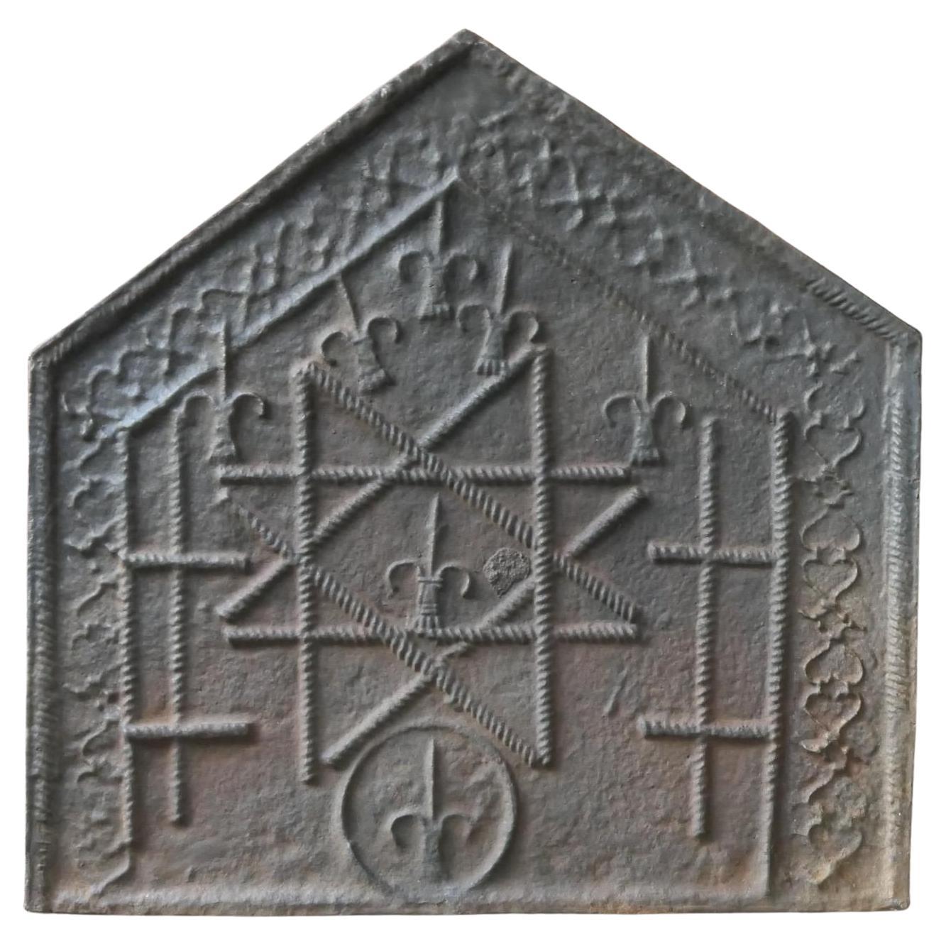Plaque de cheminée / crédence arrière « à bras gothiques » française, 20e siècle
