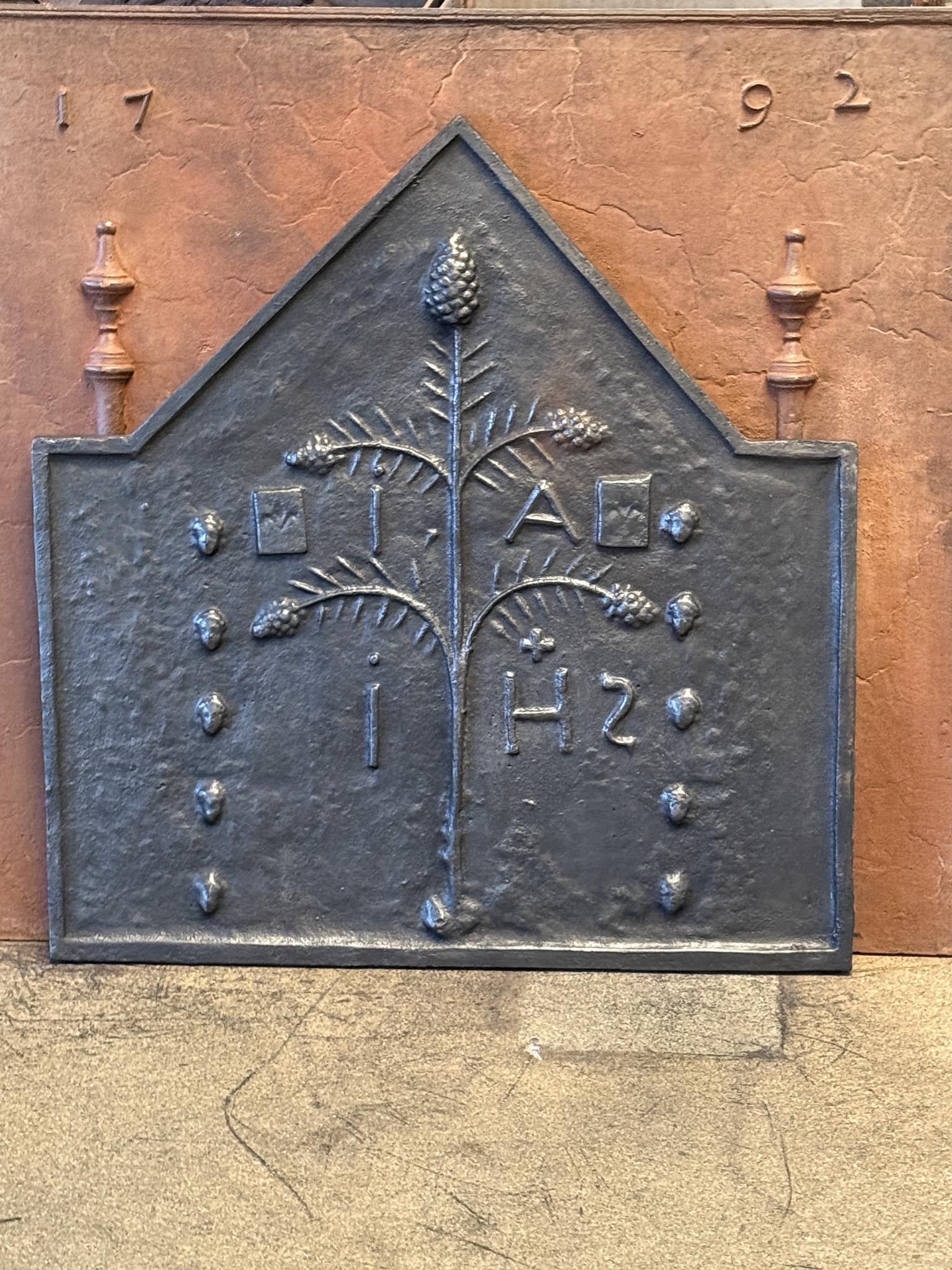 Cast French Gothic Arms Fireback For Sale