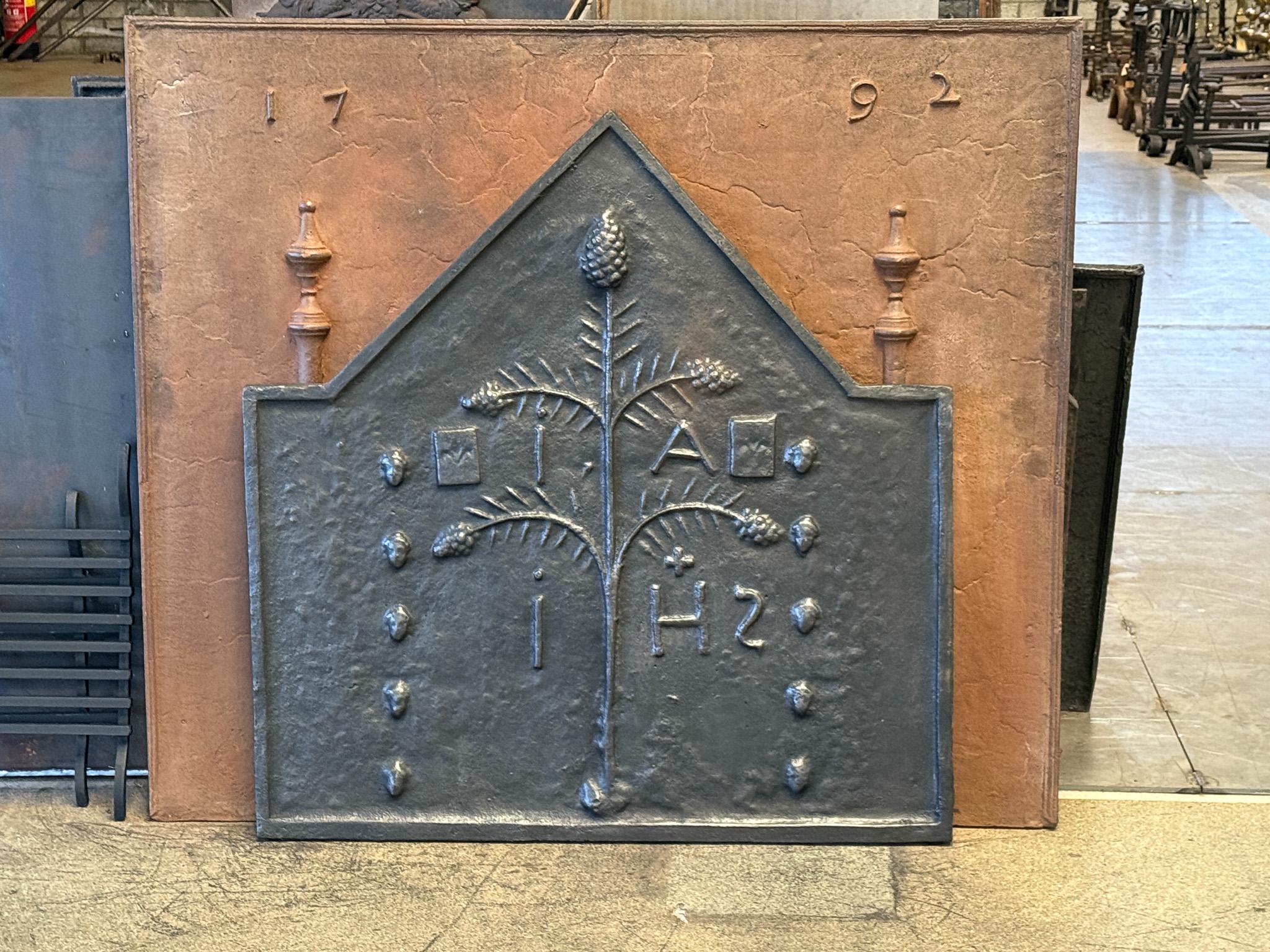 Iron French Gothic Arms Fireback For Sale