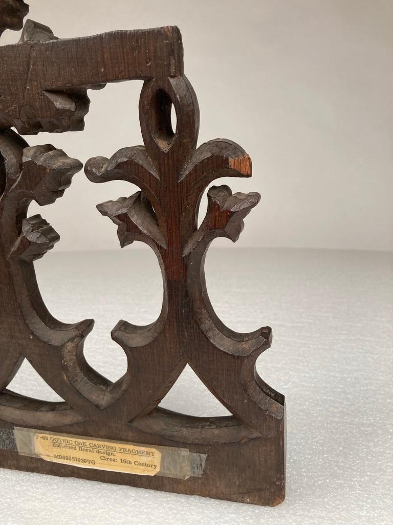16th Century French Gothic Carved Oak Architectural Fragment For Sale 15