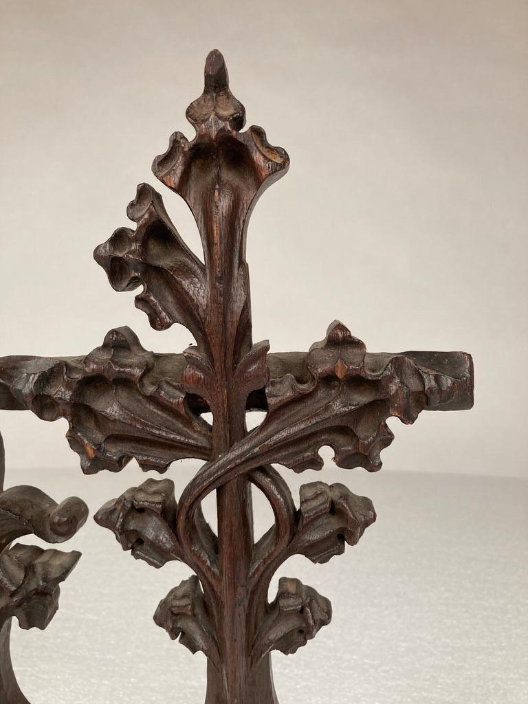 18th Century and Earlier 16th Century French Gothic Carved Oak Architectural Fragment For Sale