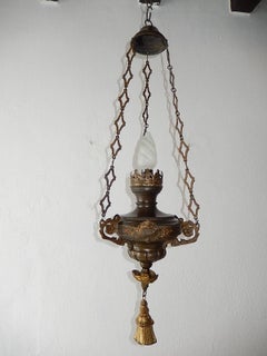 French Gothic Church Sanctuary Lamp Chandelier, circa 1890