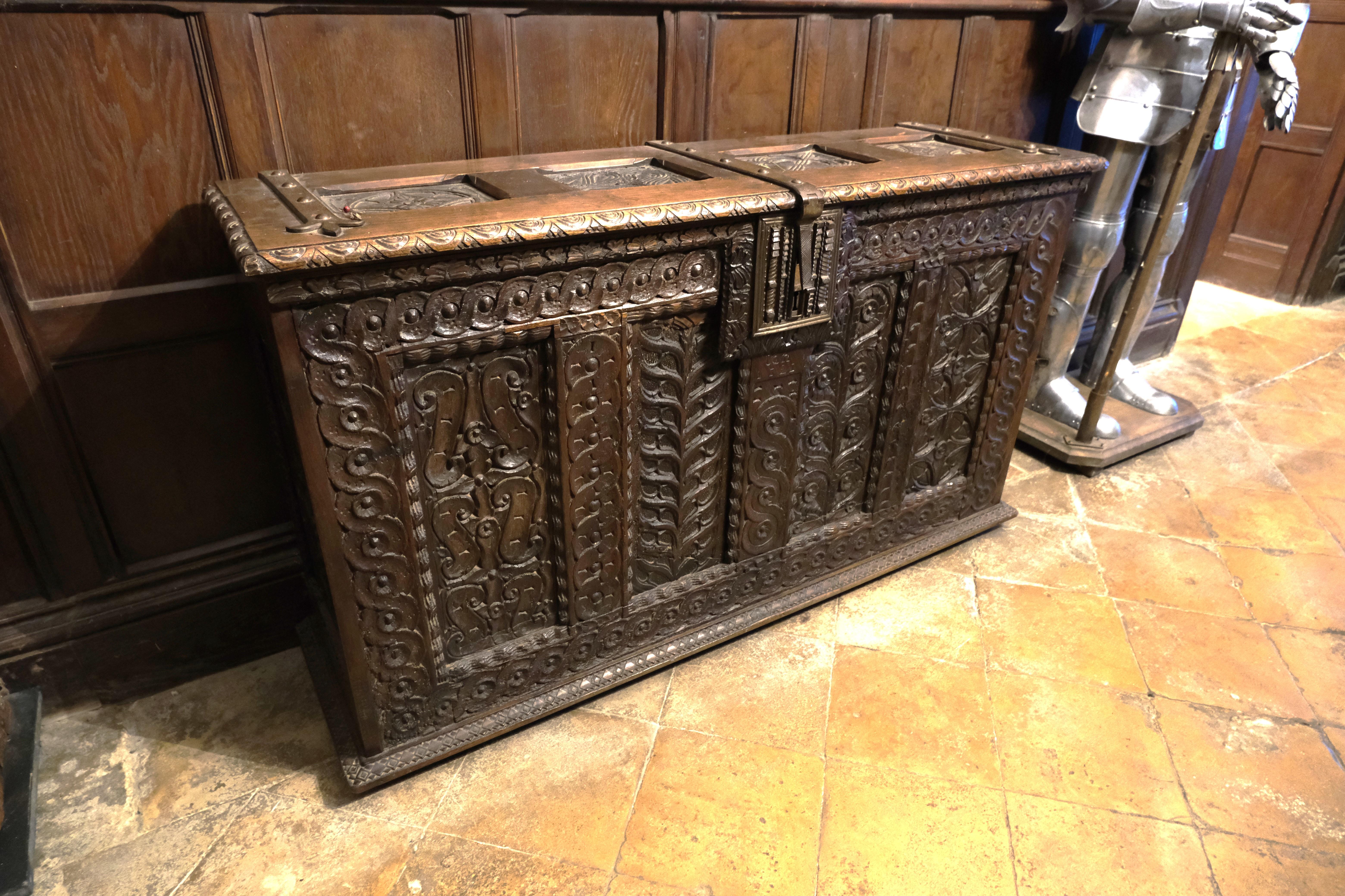 18th Century and Earlier French Gothic country house coffer For Sale
