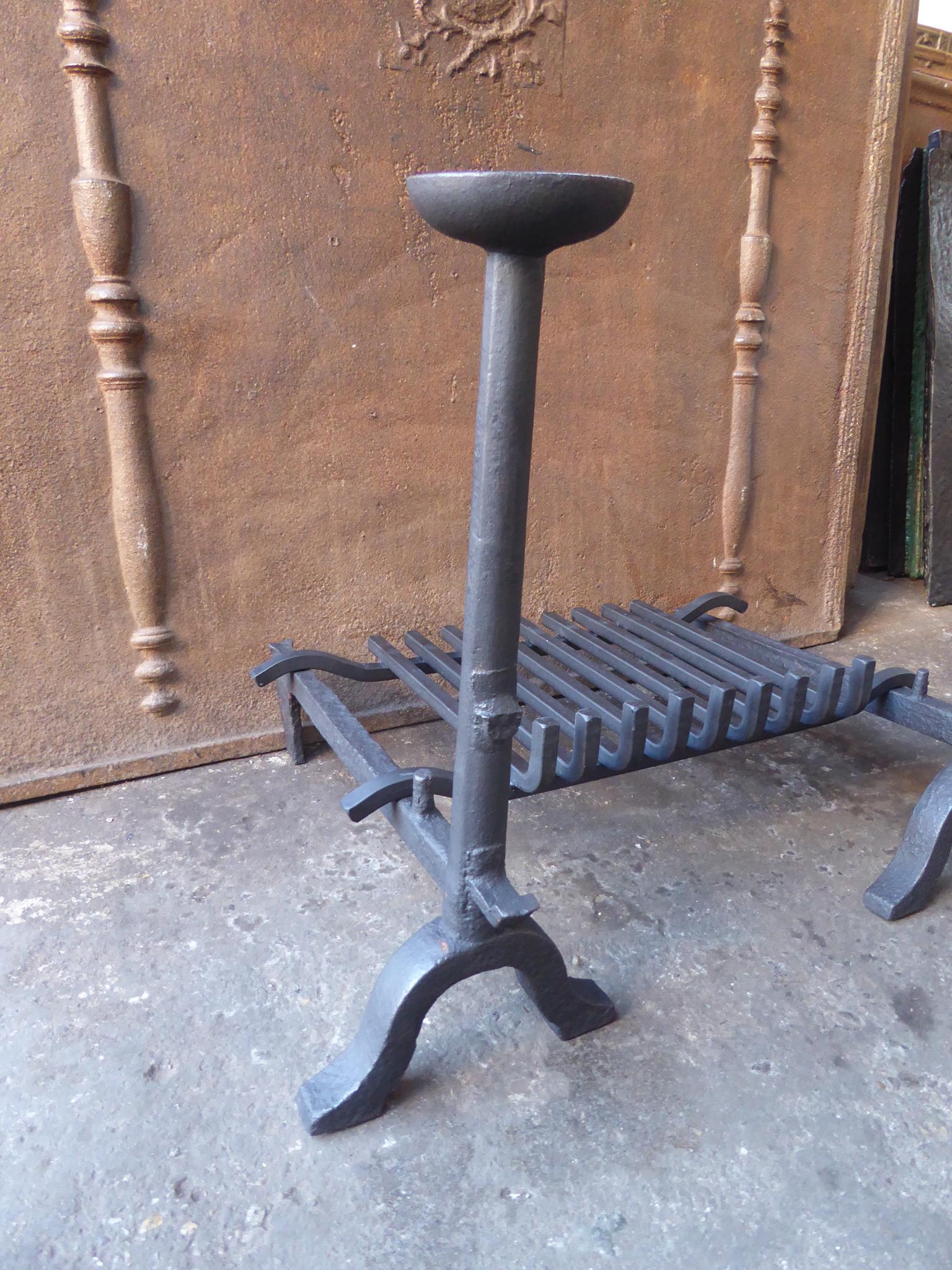Iron Antique French Gothic Fire Grate, Fireplace Grate
