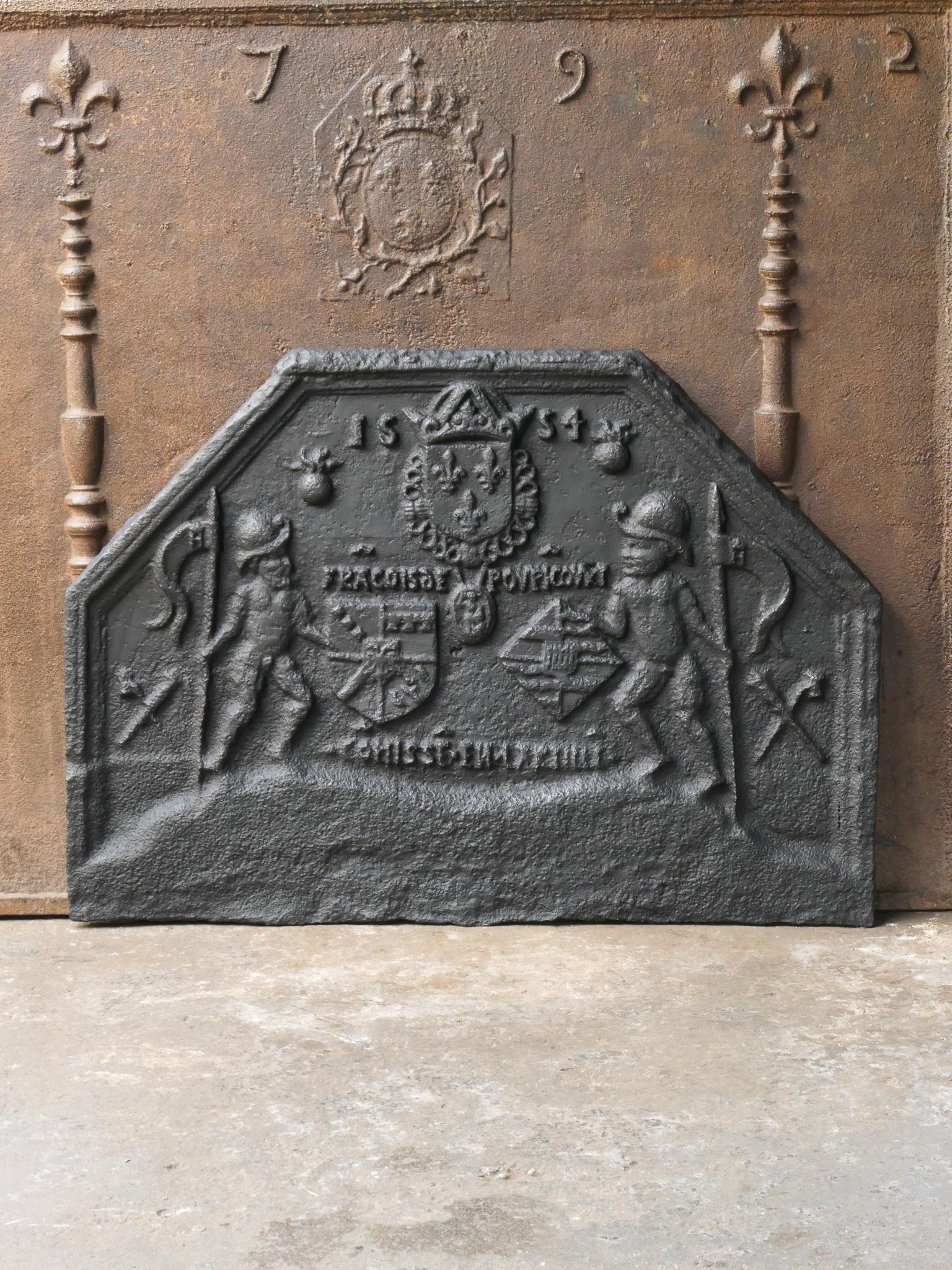 Cast French Gothic Fireback, 16th Century