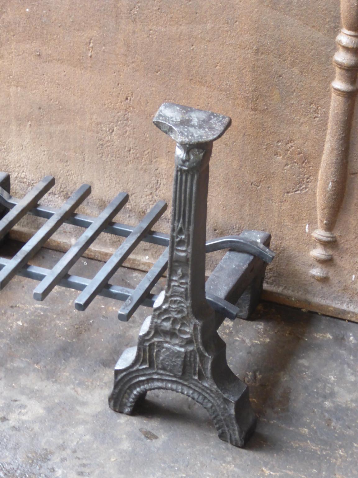 18th Century and Earlier French Gothic Fireplace Grate or Fire Basket, 15th Century For Sale