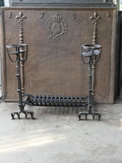 French Gothic Fireplace Grate or Fire Basket, 17th Century