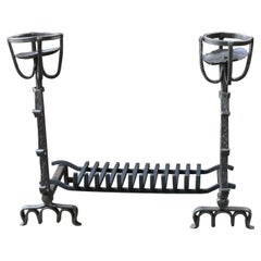 French Gothic Fireplace Grate or Fire Basket, 17th Century