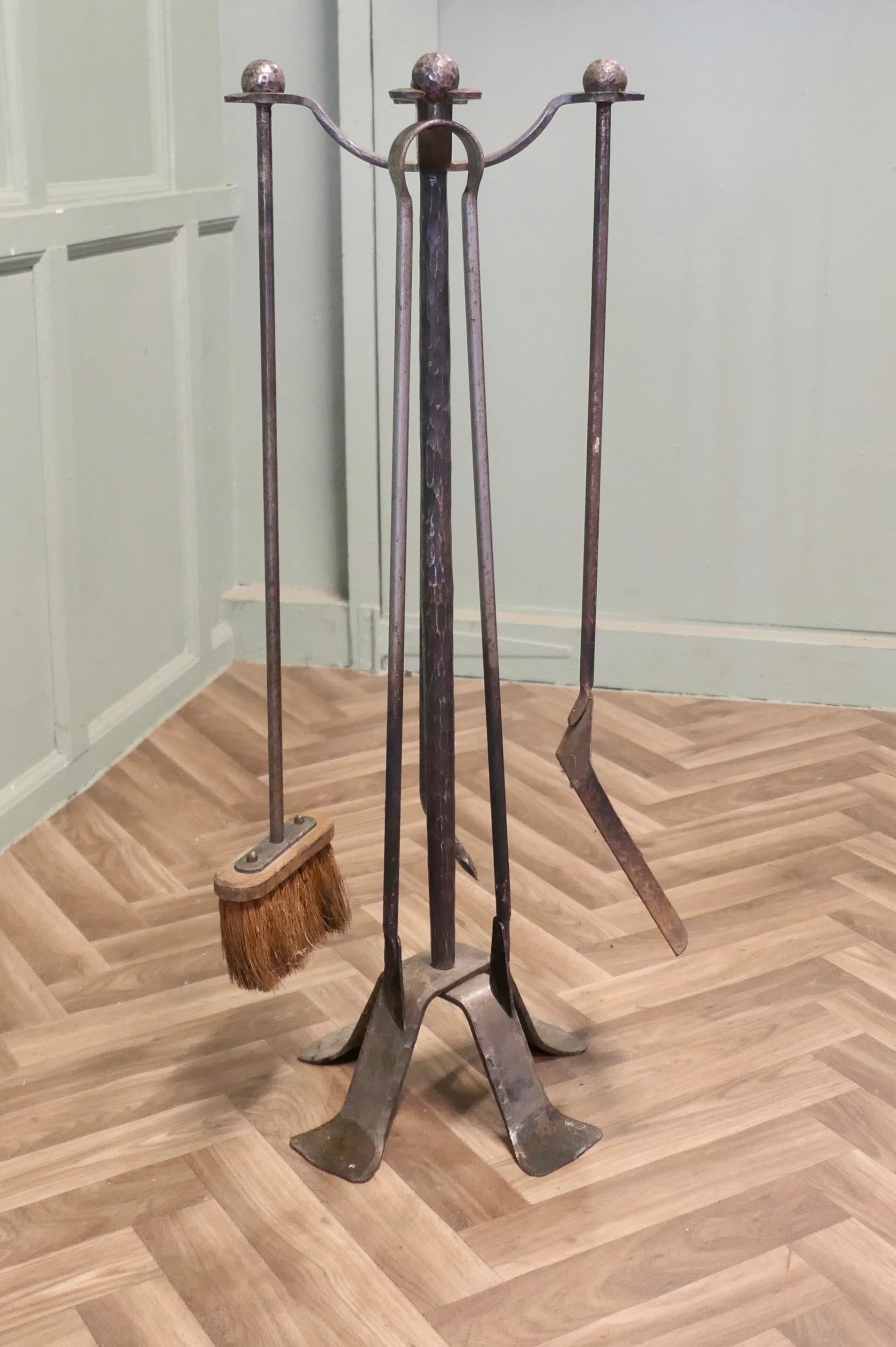 French Gothic Iron Manor House Fire Tool Companion Set


This set is very large and heavy, it dates from the late 19th century and comes from a Bretton Manoir  
This is a very rare set, it has been made for a large fire it has a Shovel, Poker, Tongs