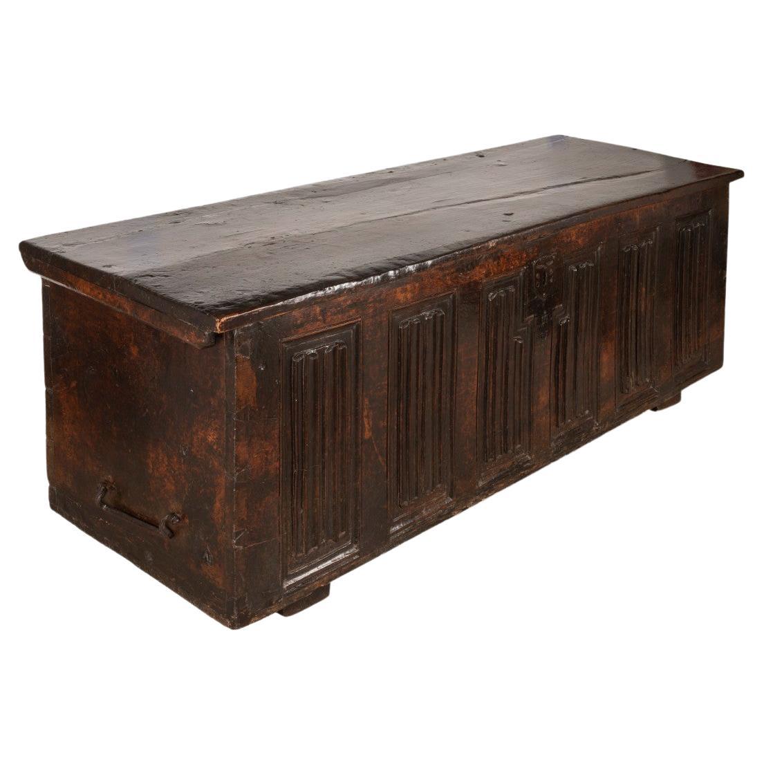 French Gothic Linenfold Chest For Sale