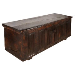 Used French Gothic Linenfold Chest