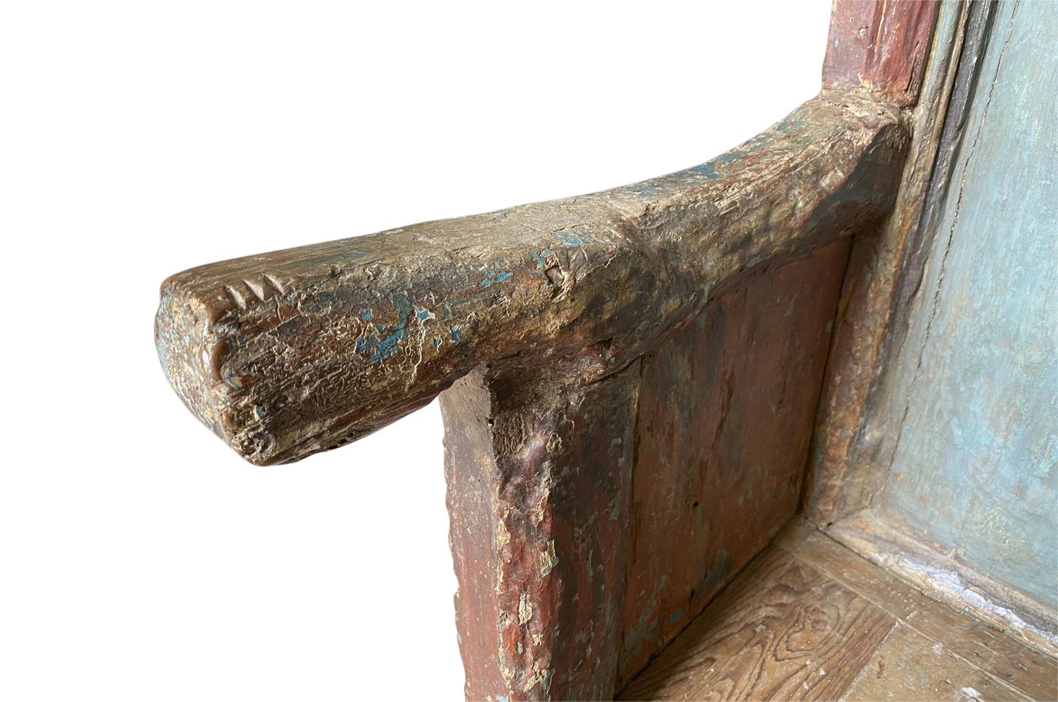 French Gothic Period Painted Bench For Sale 9