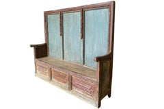 French Gothic Period Painted Bench