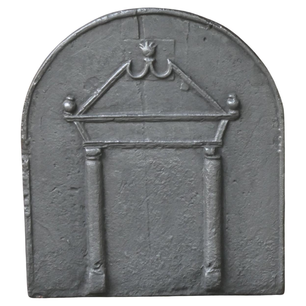 French Gothic 'Pillars and Pediment' Fireback, 17th Century For Sale