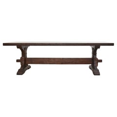 French Gothic Revival Style Monastery Trestle Dining Table