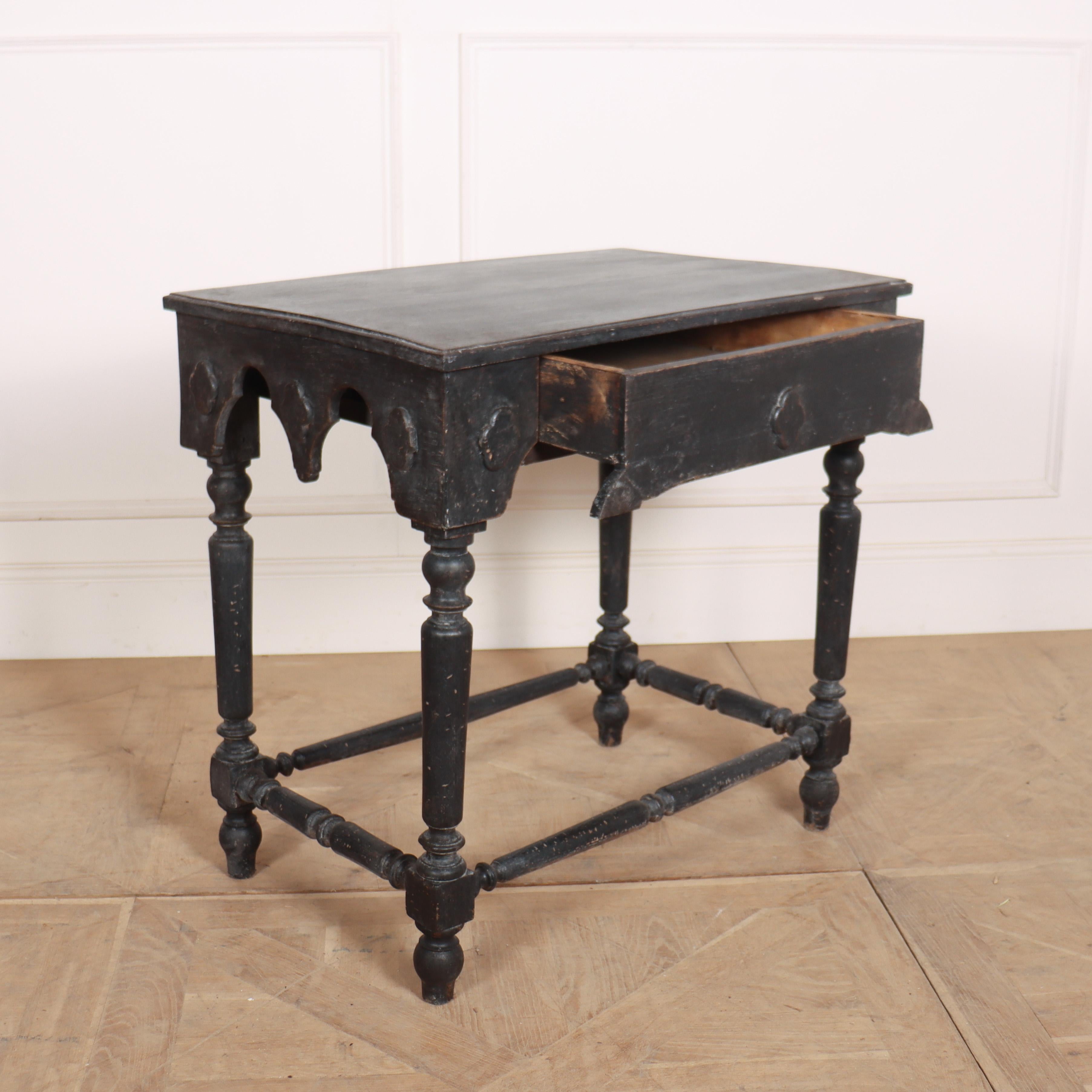 Oak French Gothic Side Table For Sale
