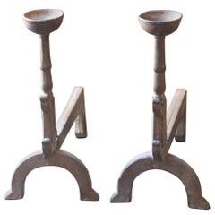 French Gothic Style Andirons or Firedogs