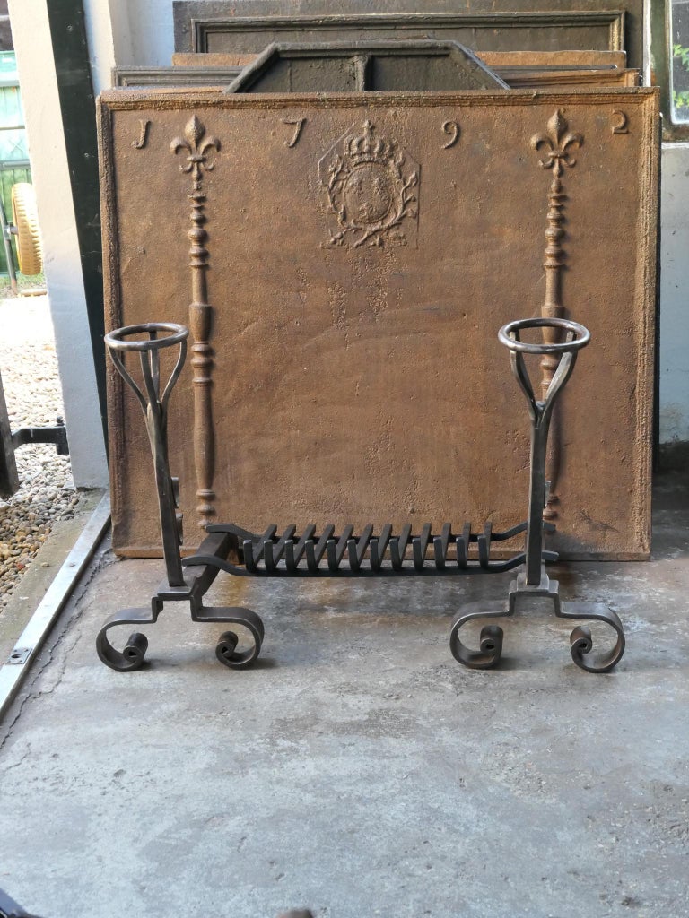 French Gothic Style Fire Grate, Fireplace Grate For Sale at 1stDibs