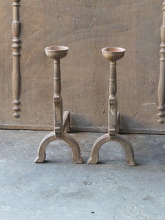French Gothic Style Firedogs or Andirons