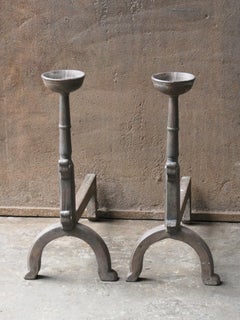 French Gothic Style Firedogs or Andirons