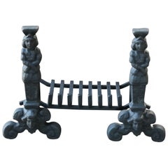 French Gothic Style Fireplace Grate or Fire Basket, 20th Century