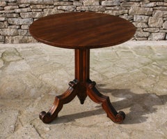 French Gothic Tilt-Top Mahogany Lamp or Side Table