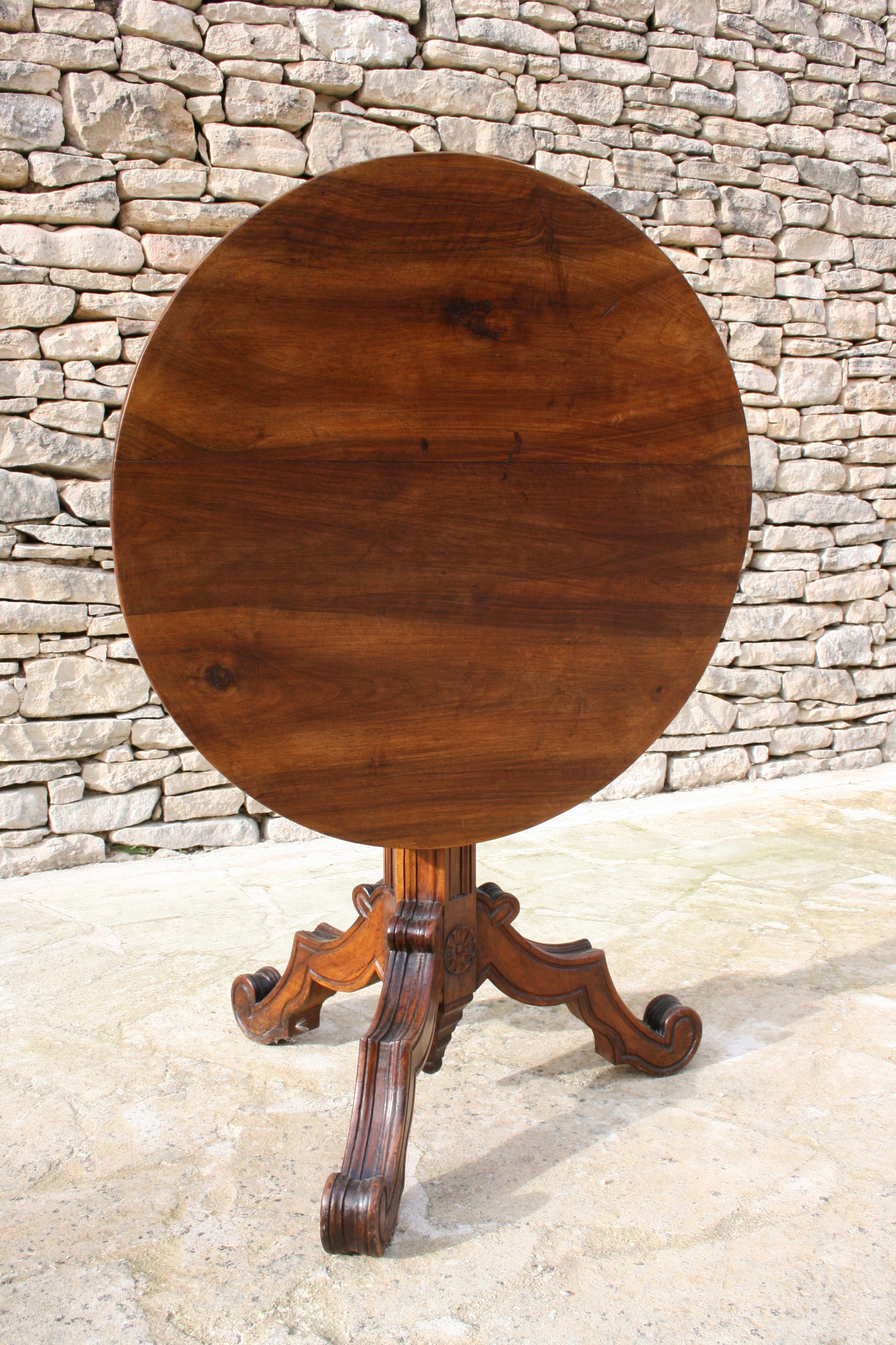 French Gothic Tilt-Top Mahogany Lamp or Side Table For Sale 2