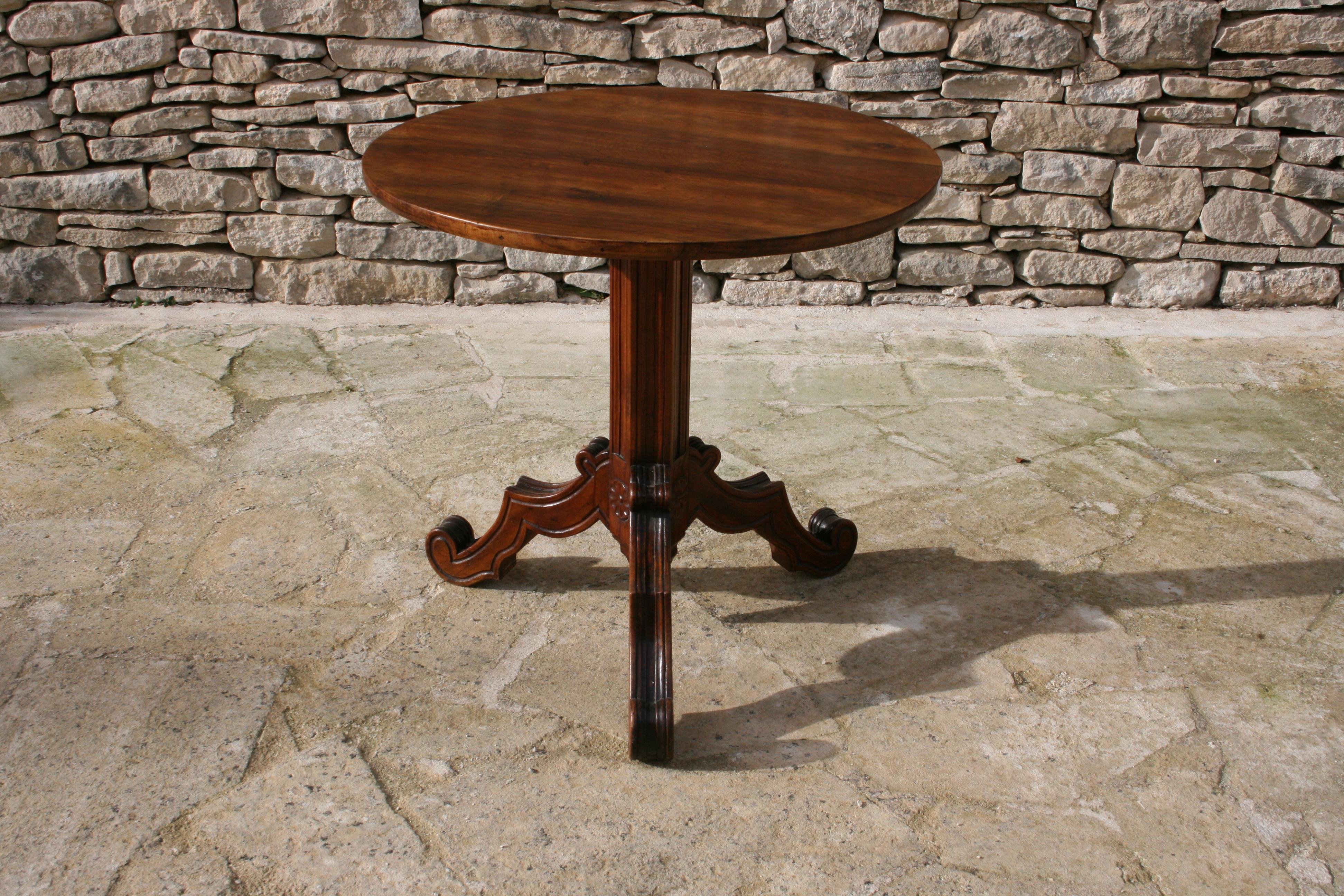 French Gothic Tilt-Top Mahogany Lamp or Side Table For Sale 4