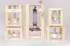 French Gothic Wrought Iron Chandelier, c. 1930