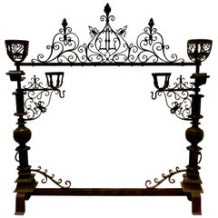 French Gothic Wrought Iron Manor House Fire Surround