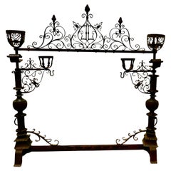 French Gothic Wrought Iron Manor House Fire Surround