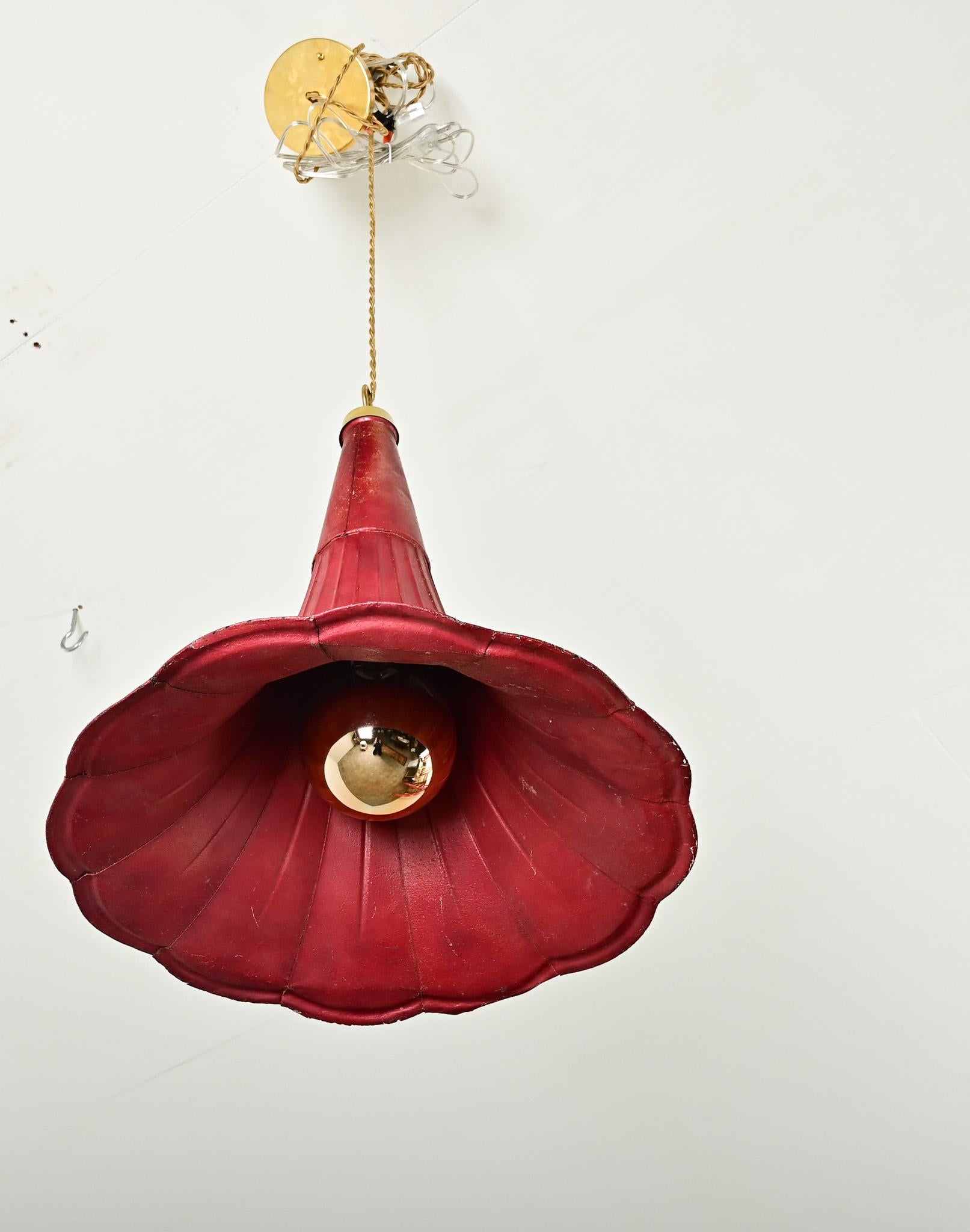 20th Century French Gramophone Pendant Light