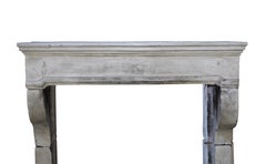 French Grand Country Limestone Antique Fireplace Surround