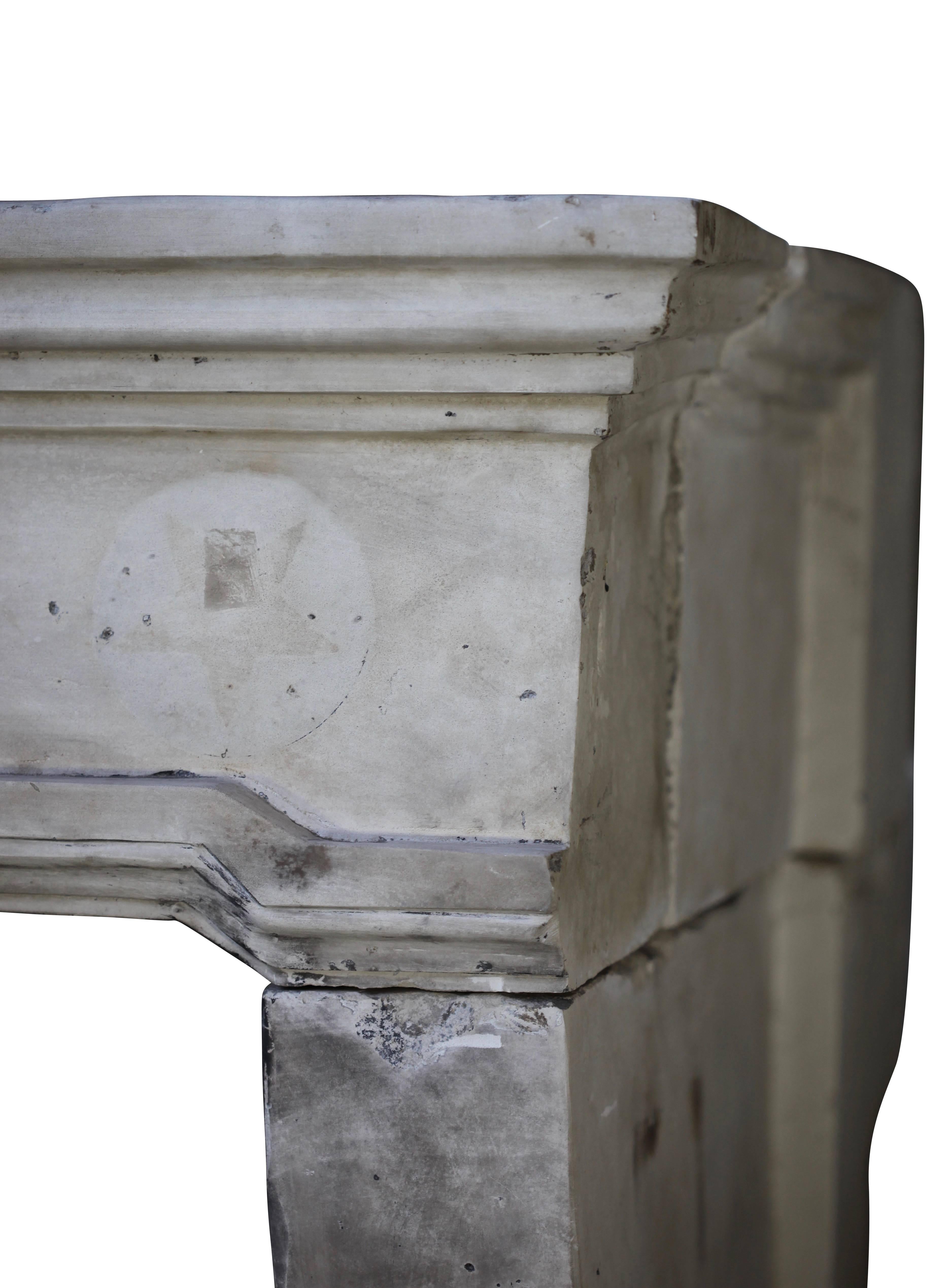 French Grand Country Limestone Antique Fireplace Surround For Sale 2