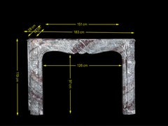 French Grand Mix Campan Ribboned Campan Marble Fireplace Surround