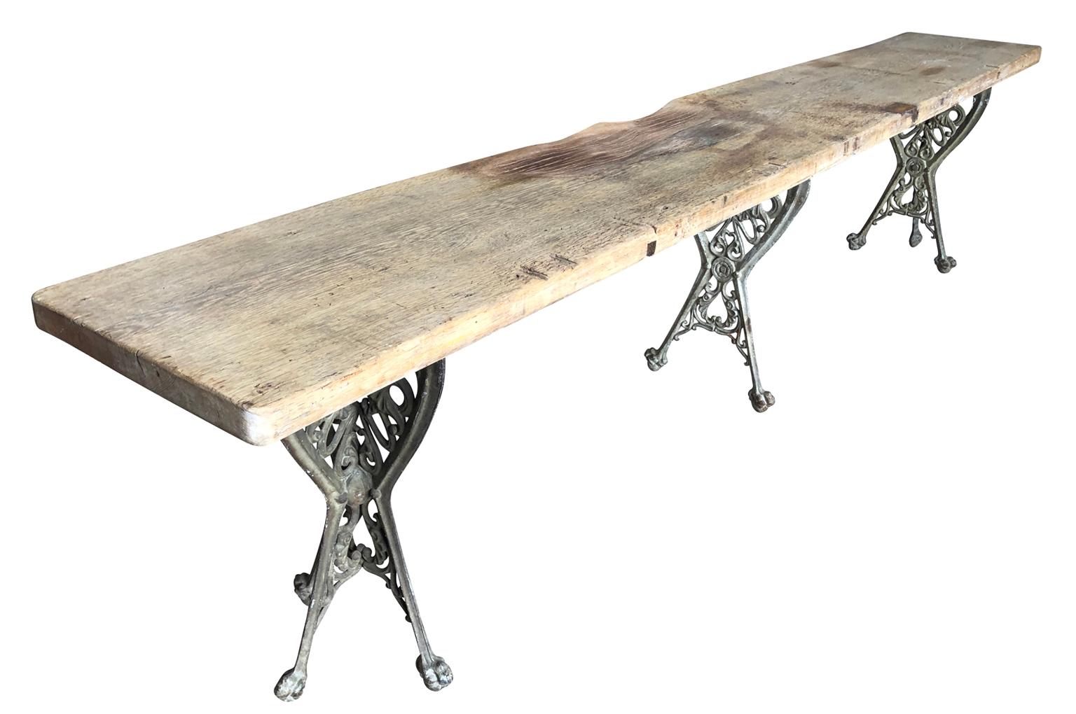 Painted French Grand Scale Console Table