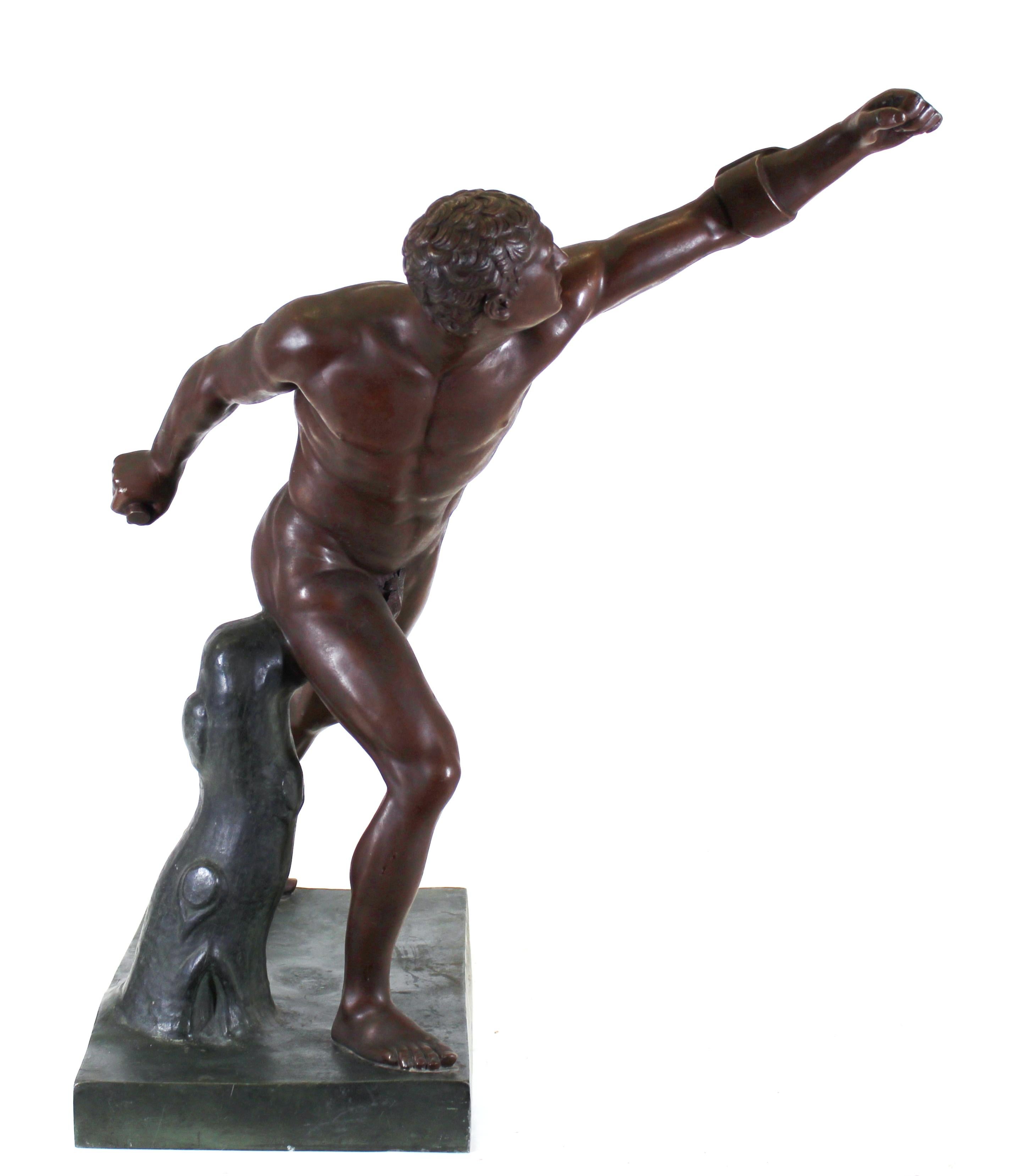 French Grand Tour Borghese Gladiator in Cast Metal For Sale 8