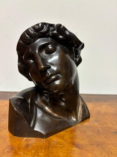 French Grand Tour Bronze Bust of Michelangelo's Dying Slave