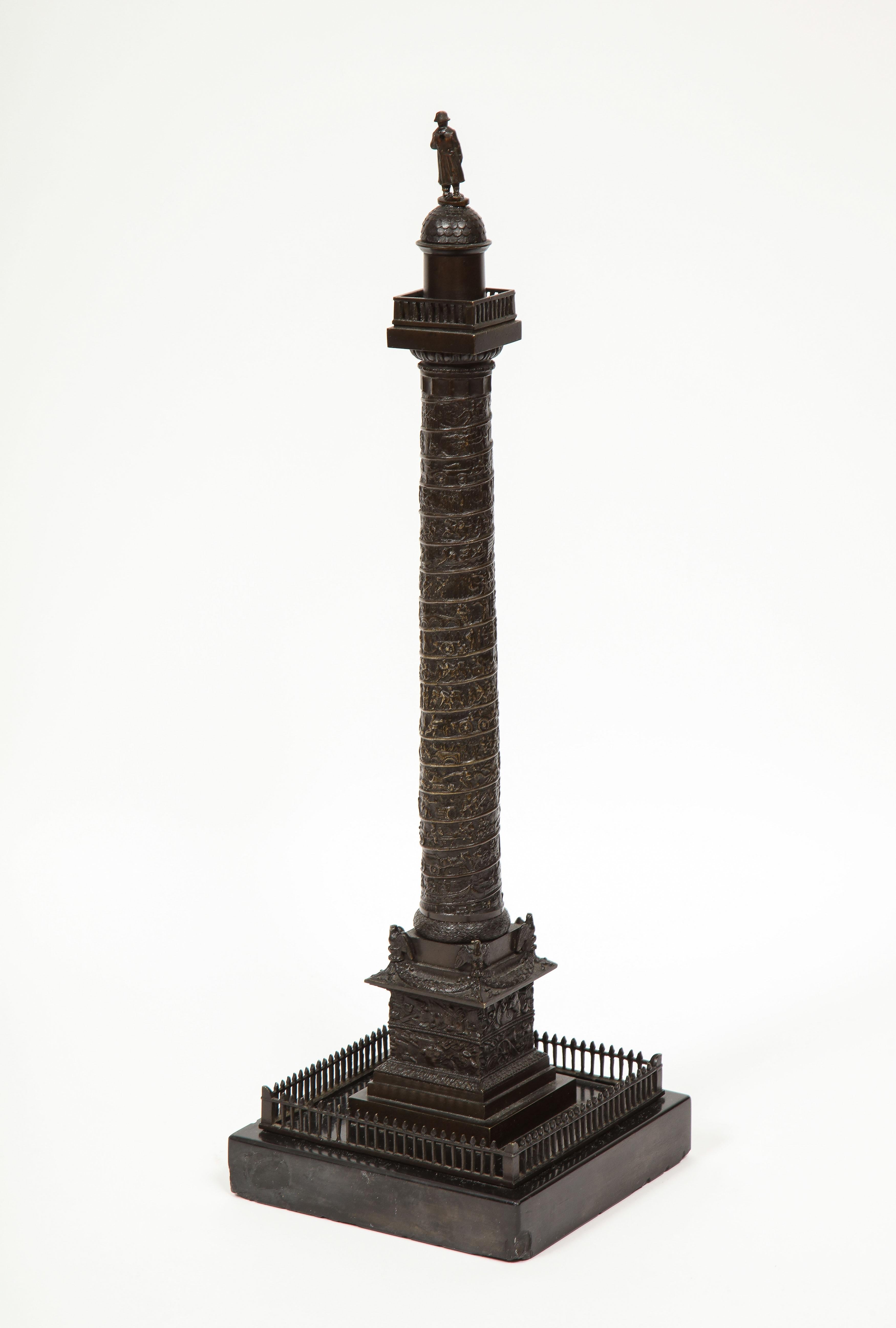 French Grand Tour Bronze Column of the Place Vendome in Paris, 19th Century 8