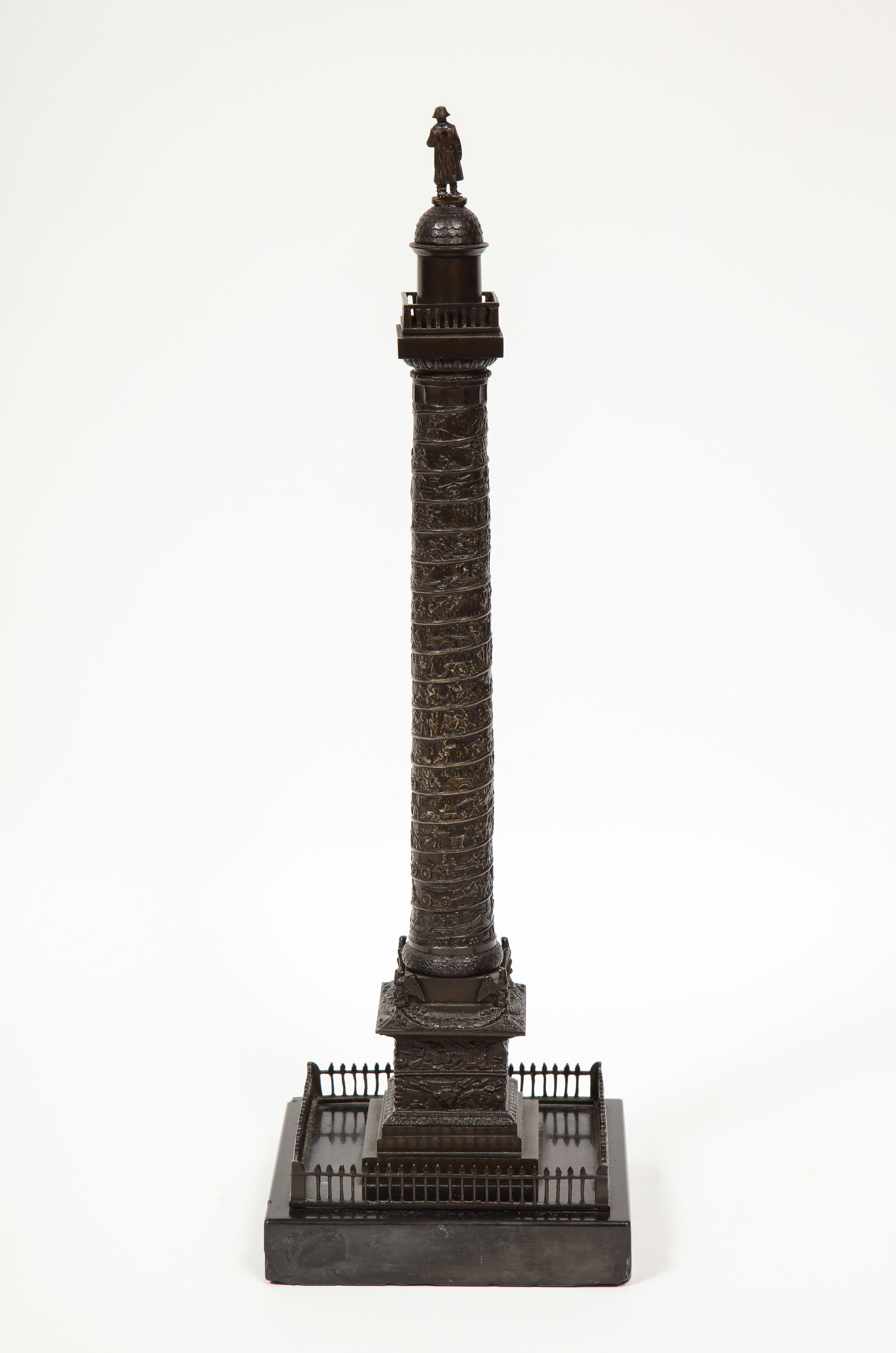 French Grand Tour Bronze Column of the Place Vendome in Paris, 19th Century 9