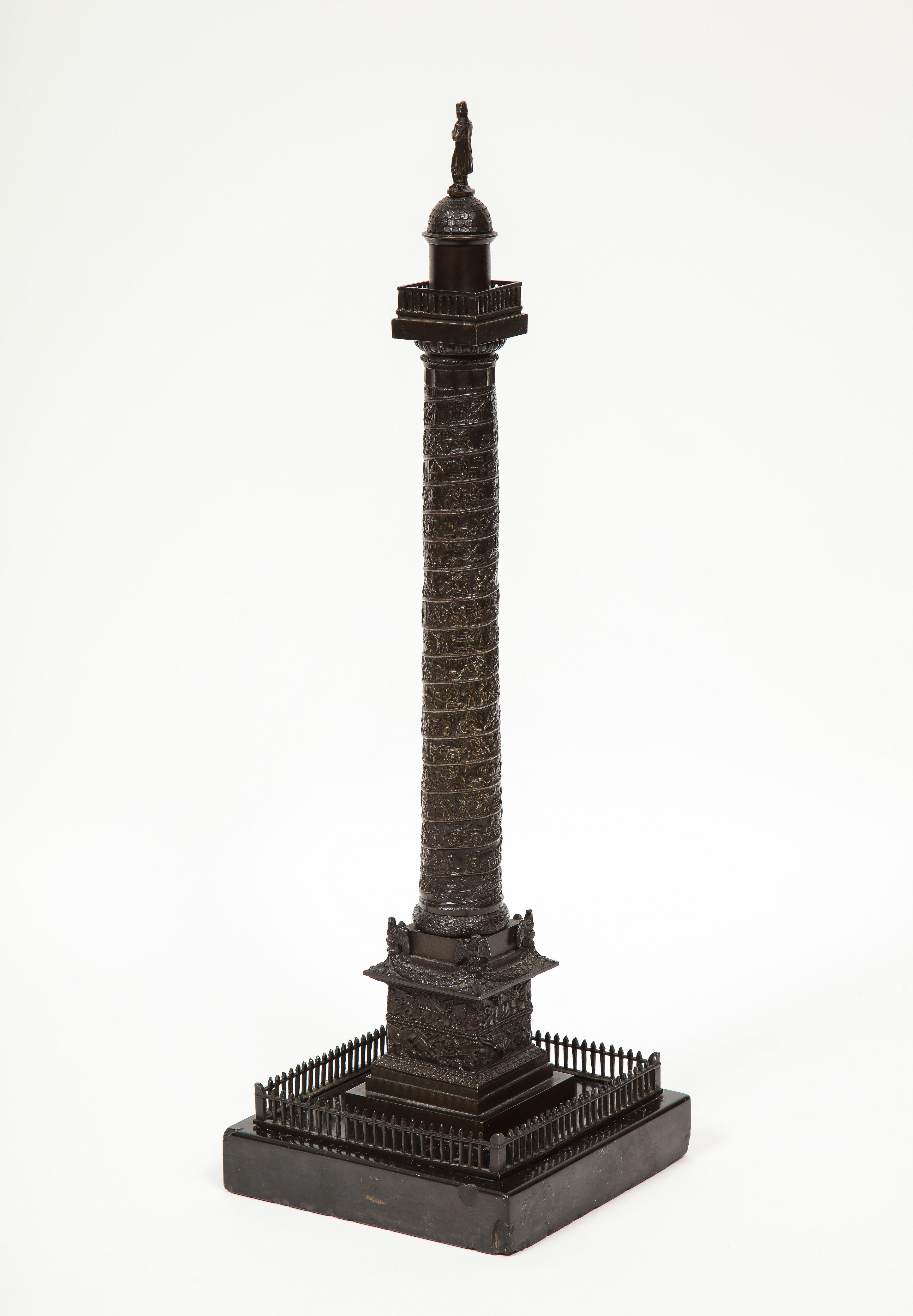 French Grand Tour Bronze Column of the Place Vendome in Paris, 19th Century 11