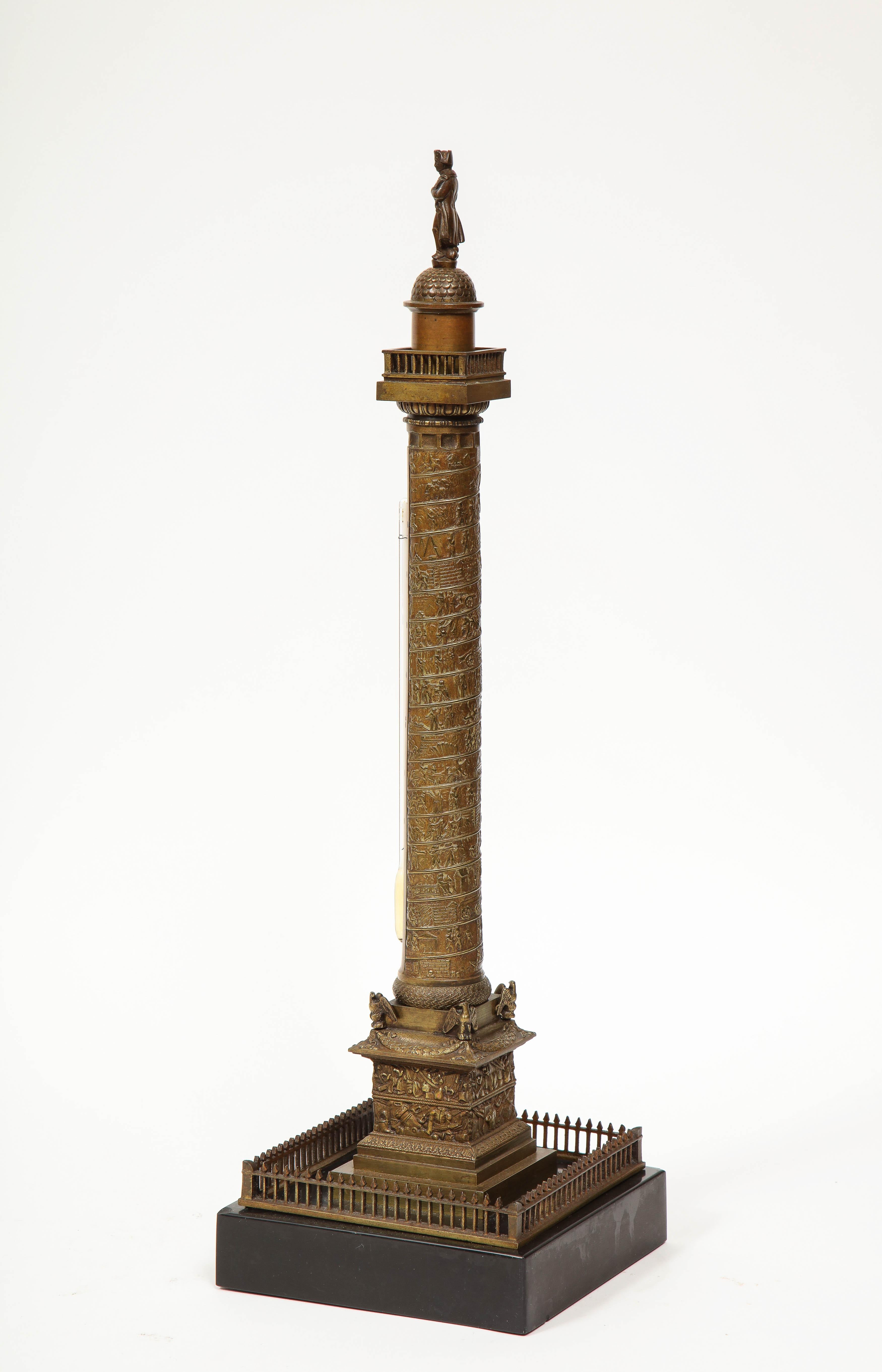 French Grand Tour Bronze Column of the Place Vendome in Paris, 19th Century 12