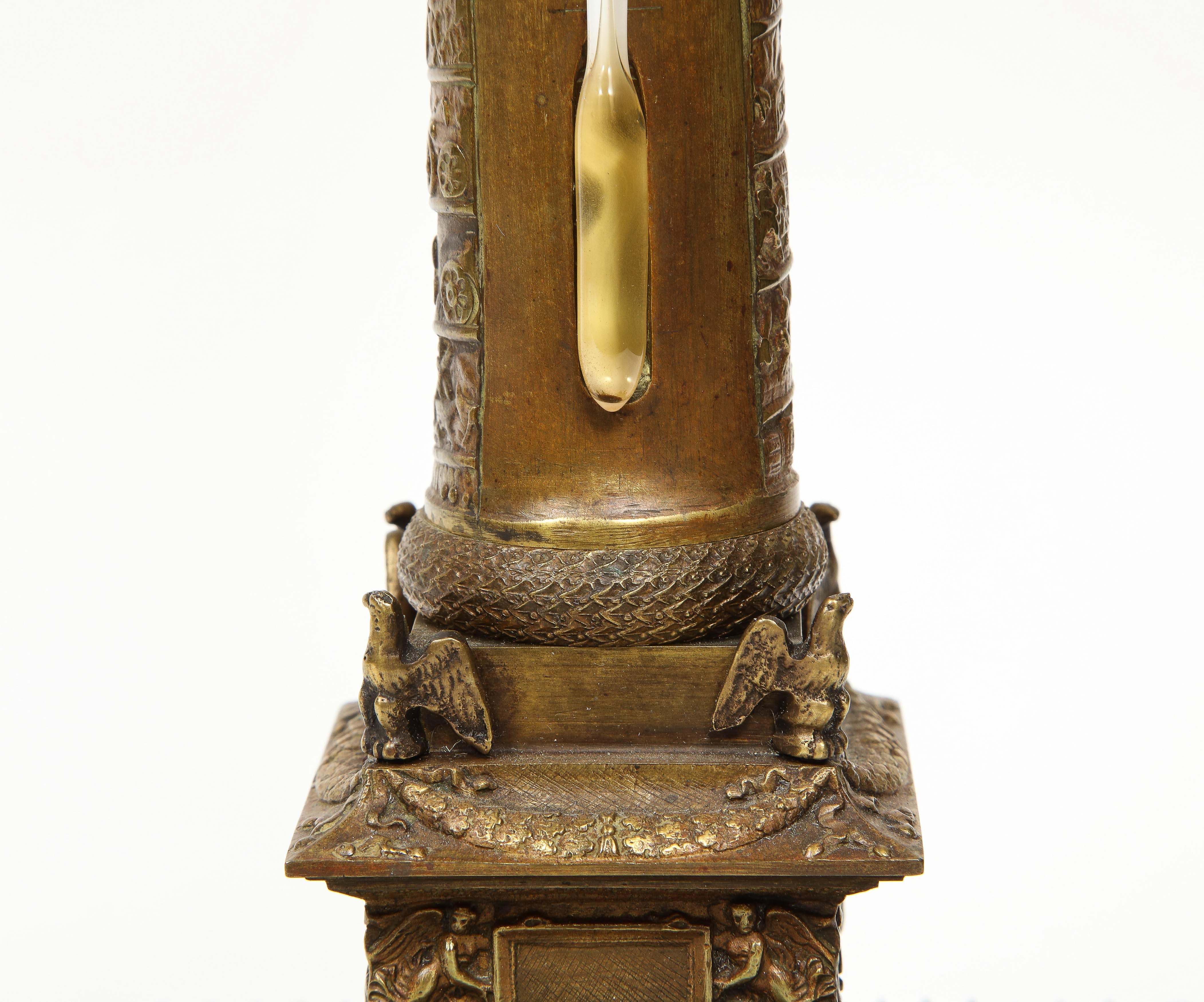 French Grand Tour Bronze Column of the Place Vendome in Paris, 19th Century In Good Condition In New York, NY