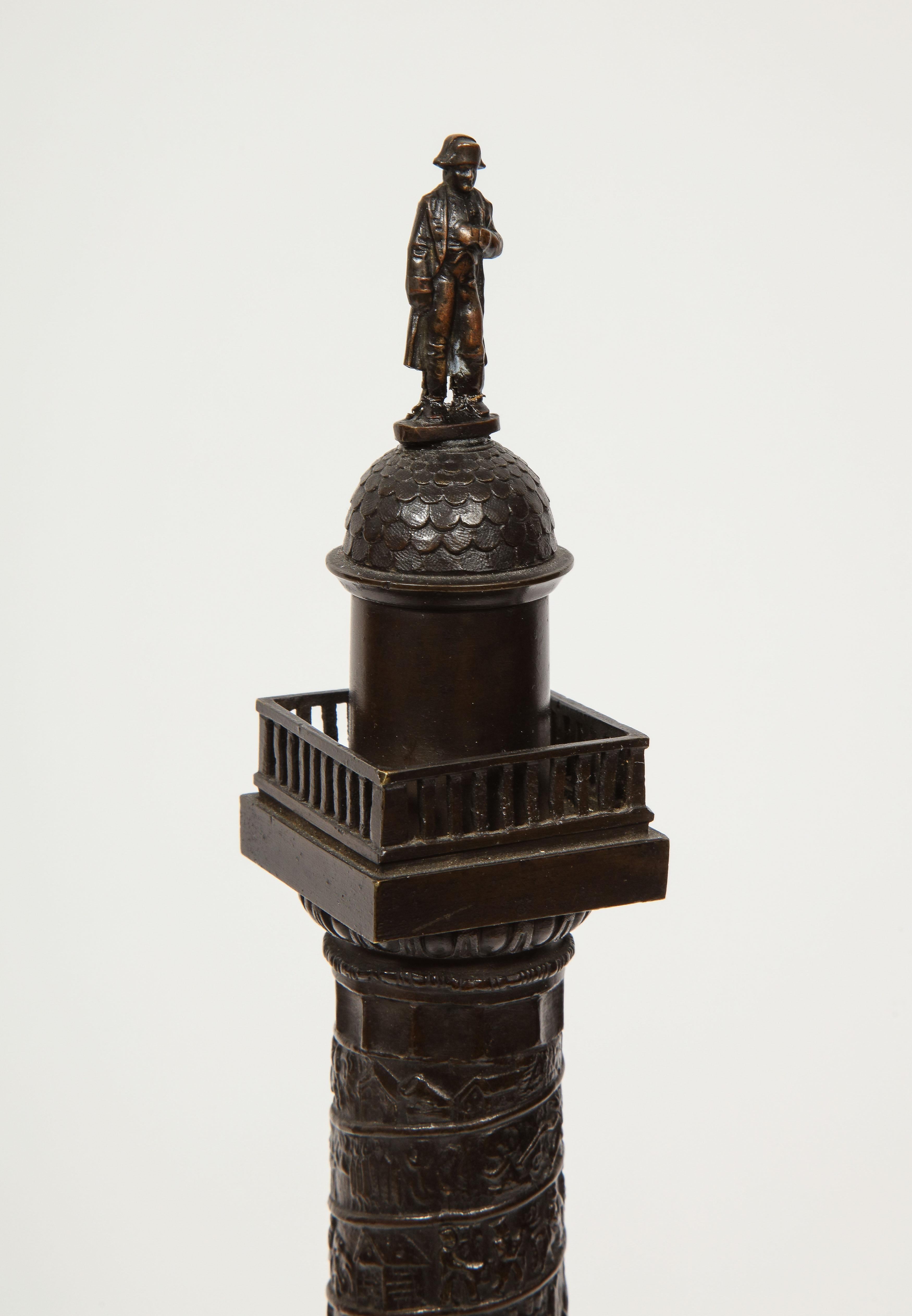 French Grand Tour Bronze Column of the Place Vendome in Paris, 19th Century 5