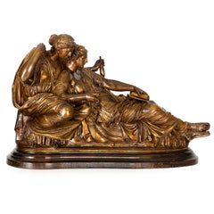French Grand Tour Bronze Sculpture “Two Fates” after Jean-Baptiste Clesinger