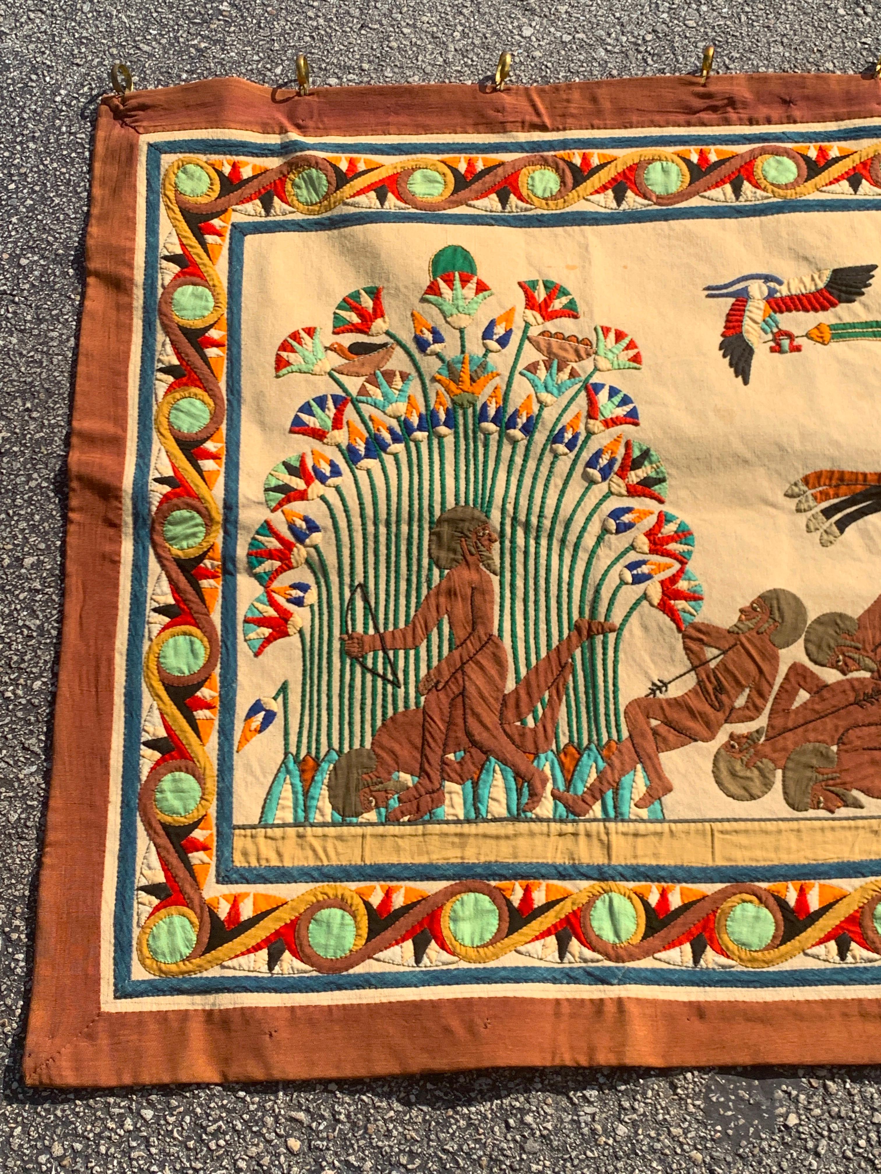 Egyptian Revival French Grand Tour Egyptian Tomb Tapestry, circa 1925 For Sale