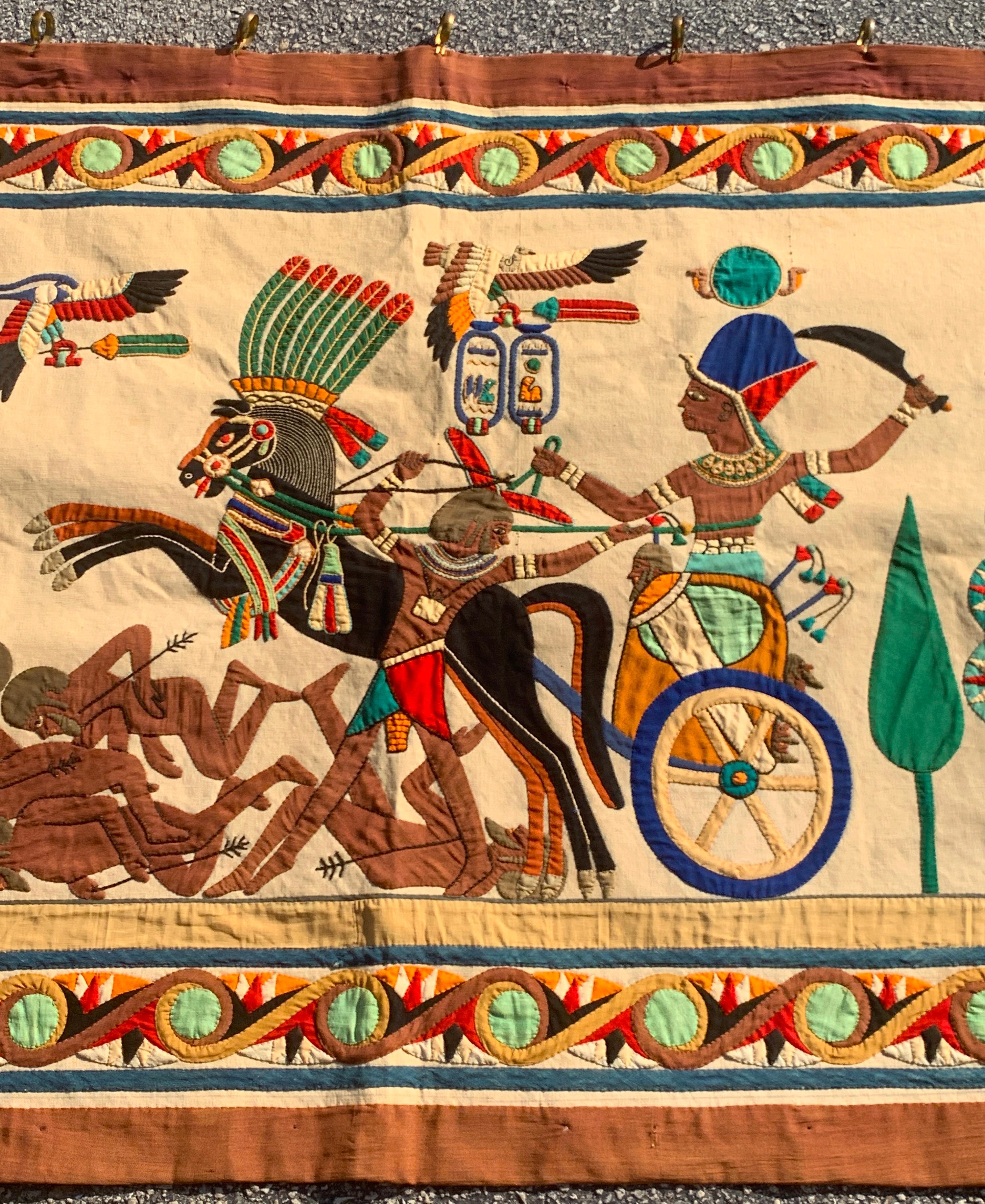 French Grand Tour Egyptian Tomb Tapestry, circa 1925 In Good Condition In West Palm Beach, FL
