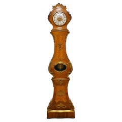 Horloge grand-père française en marqueterie de bois de roi